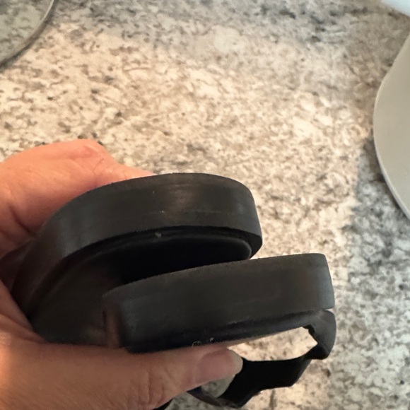 Tory Burch Black Flip Flops with Gold Emblem - Picture 6 of 7